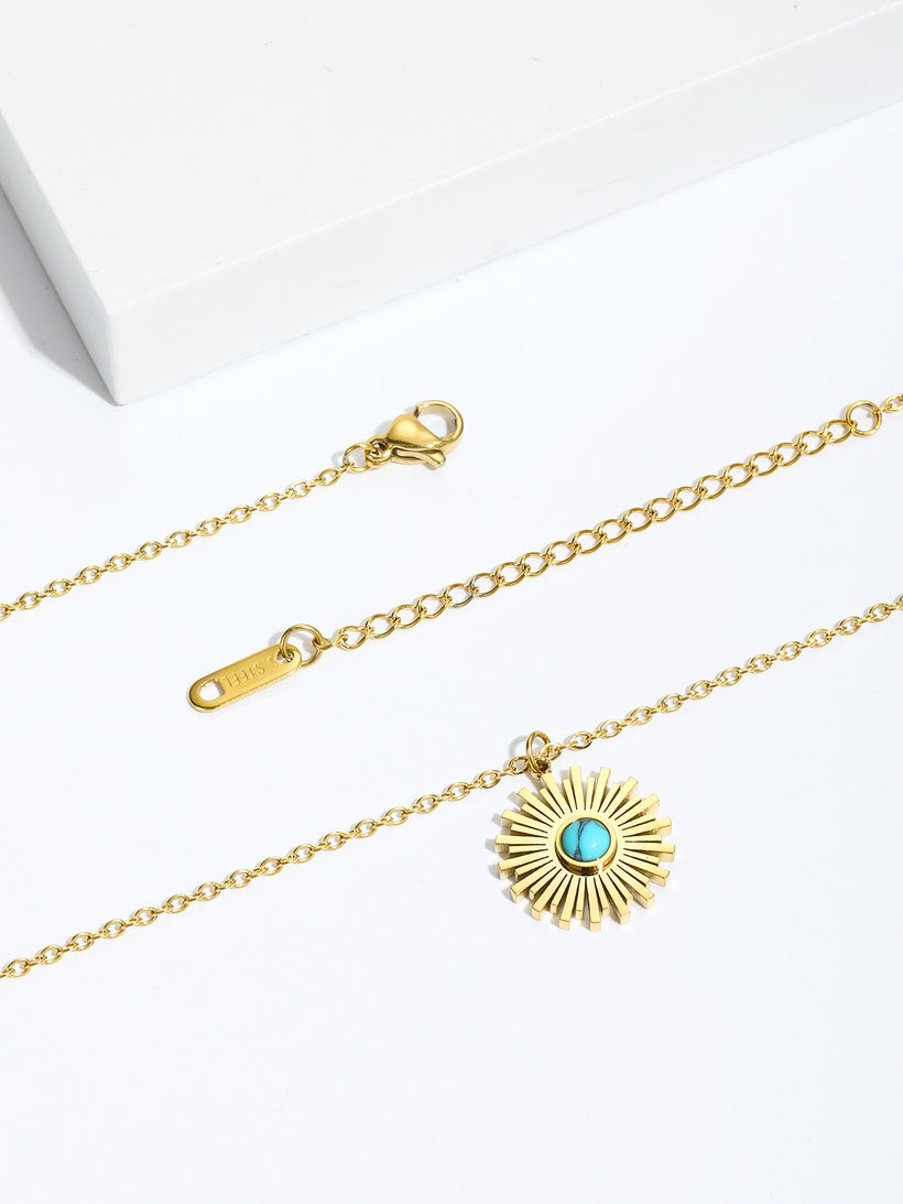 Geo Sun 18K Gold Plated Necklace