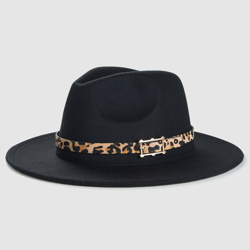 Black Leo Buckle Fedora