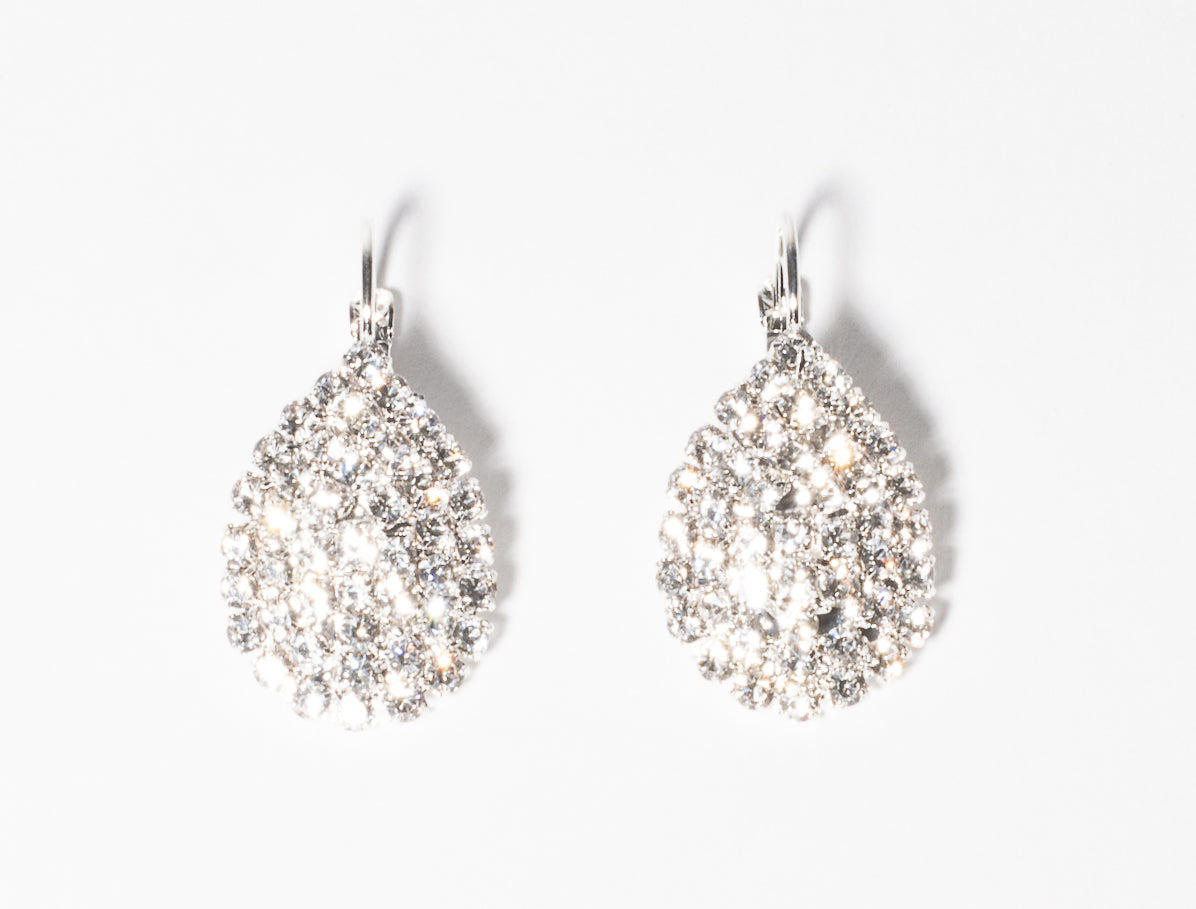 Silver CZ Drop Earrings