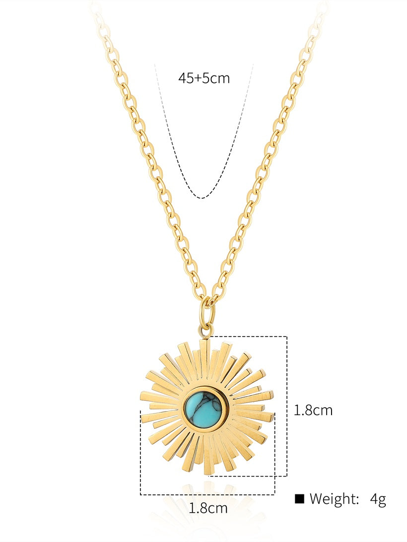 Geo Sun 18K Gold Plated Necklace