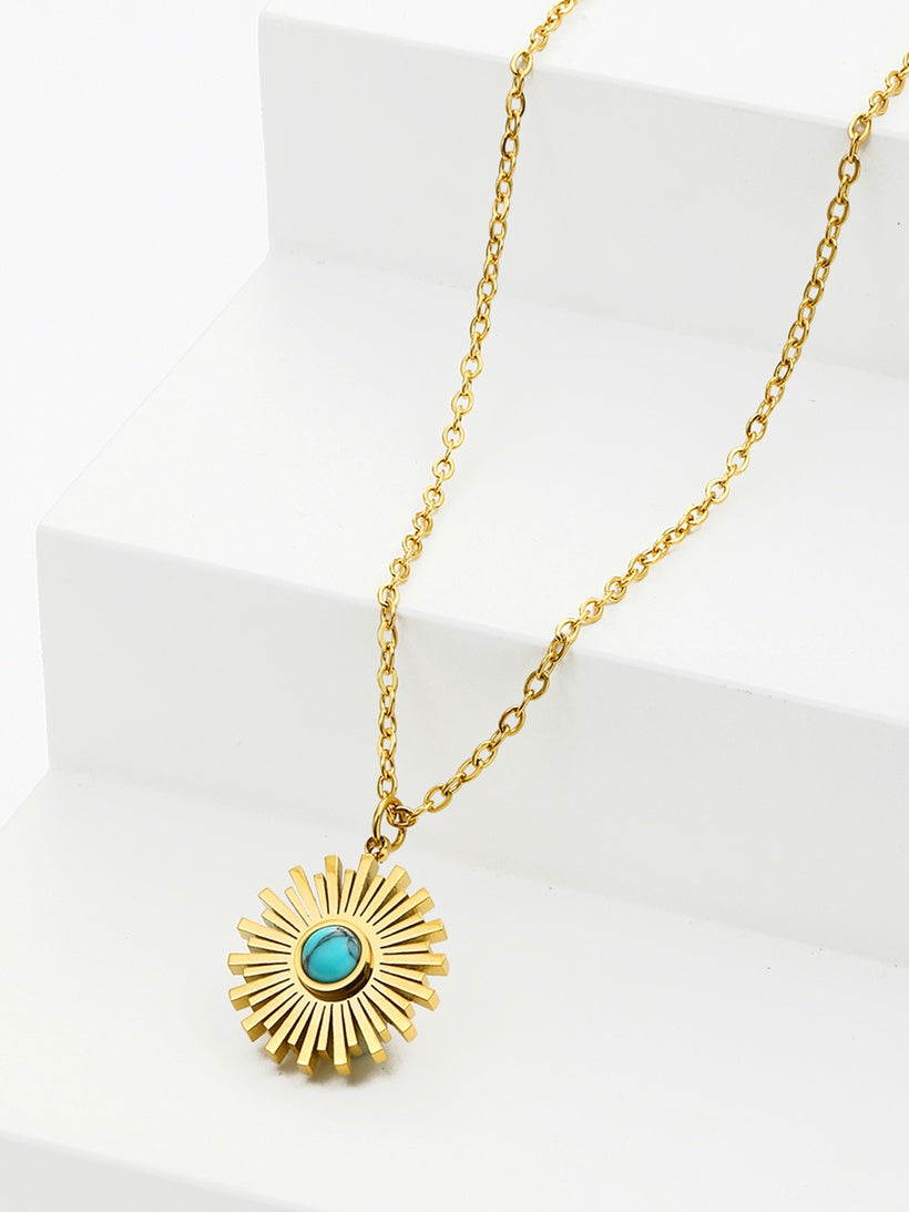 Geo Sun 18K Gold Plated Necklace