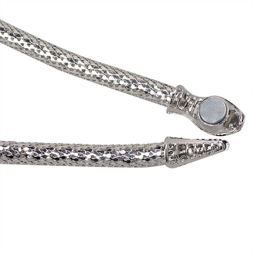 Silver Snake Rhinestone Necklace